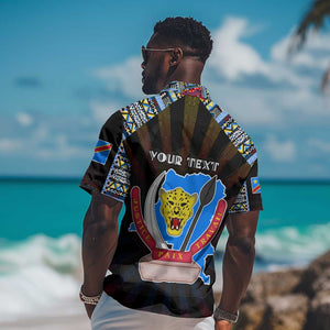 Personalized DR Congo Roots Hawaiian Shirt African Pride in Fingerprint and Tribal Colors