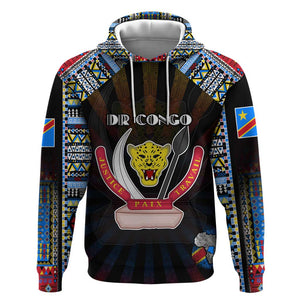 Personalized DR Congo Roots Hoodie African Pride in Fingerprint and Tribal Colors