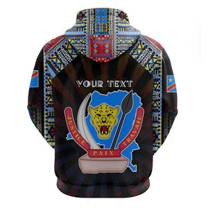 Personalized DR Congo Roots Hoodie African Pride in Fingerprint and Tribal Colors
