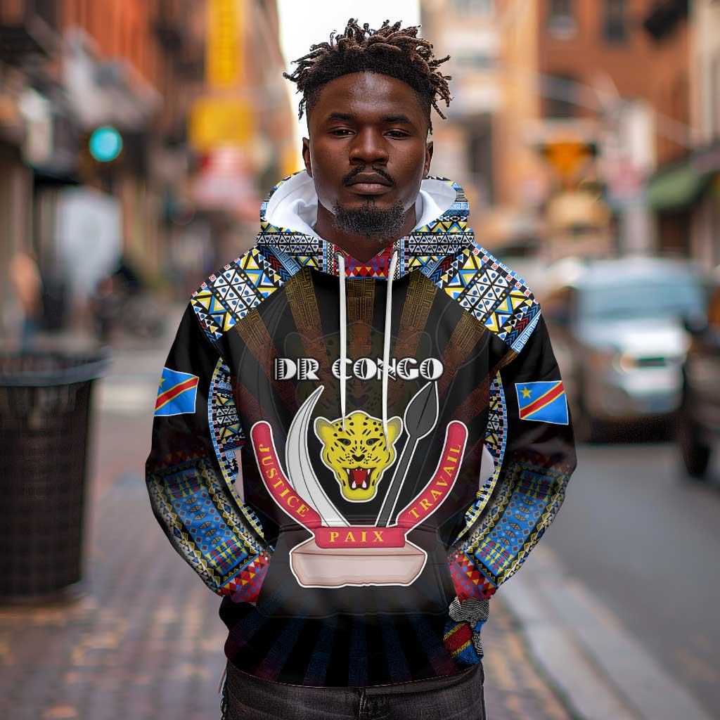 Personalized DR Congo Roots Hoodie African Pride in Fingerprint and Tribal Colors