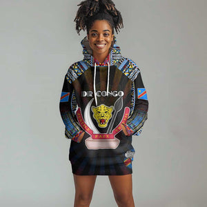 Personalized DR Congo Roots Hoodie Dress African Pride in Fingerprint and Tribal Colors