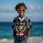 Personalized DR Congo Roots Kid Hawaiian Shirt African Pride in Fingerprint and Tribal Colors