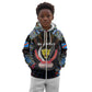 Personalized DR Congo Roots Kid Hoodie African Pride in Fingerprint and Tribal Colors
