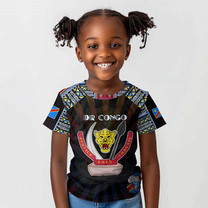 Personalized DR Congo Roots Kid T shirt African Pride in Fingerprint and Tribal Colors
