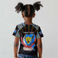 Personalized DR Congo Roots Kid T shirt African Pride in Fingerprint and Tribal Colors