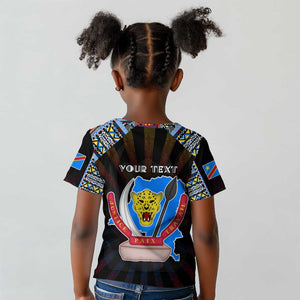 Personalized DR Congo Roots Kid T shirt African Pride in Fingerprint and Tribal Colors
