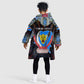 Personalized DR Congo Roots Kid Wearable Blanket Hoodie African Pride in Fingerprint and Tribal Colors