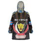Personalized DR Congo Roots Kid Wearable Blanket Hoodie African Pride in Fingerprint and Tribal Colors