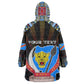 Personalized DR Congo Roots Kid Wearable Blanket Hoodie African Pride in Fingerprint and Tribal Colors