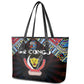 DR Congo Roots Leather Tote Bag African Pride in Fingerprint and Tribal Colors
