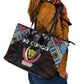 DR Congo Roots Leather Tote Bag African Pride in Fingerprint and Tribal Colors