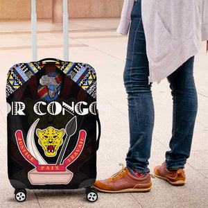 DR Congo Roots Luggage Cover African Pride in Fingerprint and Tribal Colors
