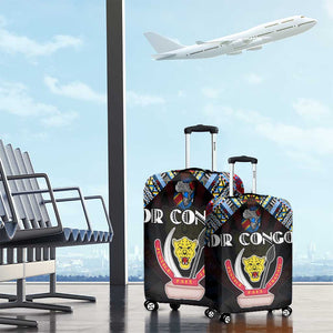 DR Congo Roots Luggage Cover African Pride in Fingerprint and Tribal Colors