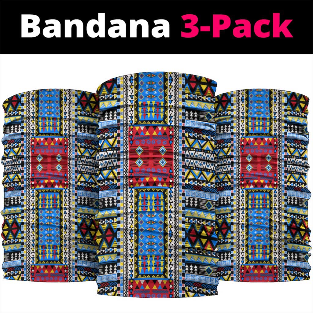 DR Congo Roots Neck Gaiter African Pride in Fingerprint and Tribal Colors - African Pride