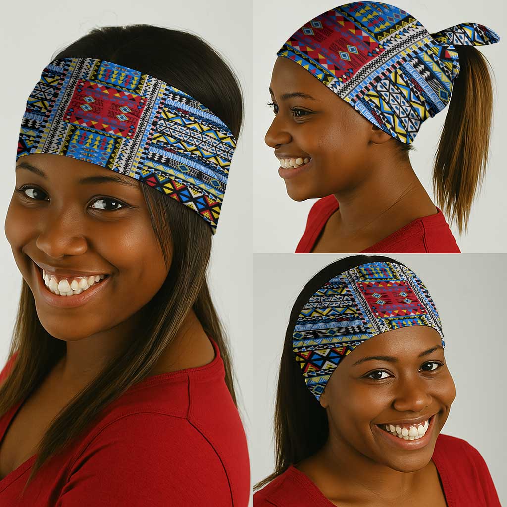 DR Congo Roots Neck Gaiter African Pride in Fingerprint and Tribal Colors - African Pride