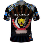 Personalized DR Congo Roots Polo Shirt African Pride in Fingerprint and Tribal Colors