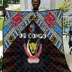 DR Congo Roots Quilt African Pride in Fingerprint and Tribal Colors
