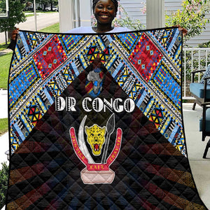 DR Congo Roots Quilt African Pride in Fingerprint and Tribal Colors