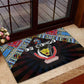 DR Congo Roots Rubber Doormat African Pride in Fingerprint and Tribal Colors