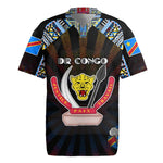 Personalized DR Congo Roots Rugby Jersey African Pride in Fingerprint and Tribal Colors
