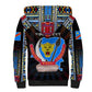 Personalized DR Congo Roots Sherpa Hoodie African Pride in Fingerprint and Tribal Colors