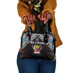 DR Congo Roots Shoulder Handbag African Pride in Fingerprint and Tribal Colors