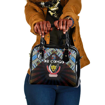 DR Congo Roots Shoulder Handbag African Pride in Fingerprint and Tribal Colors