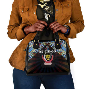 DR Congo Roots Shoulder Handbag African Pride in Fingerprint and Tribal Colors