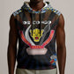 Personalized DR Congo Roots Sleeveless Hoodie African Pride in Fingerprint and Tribal Colors - African Pride