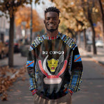 Personalized DR Congo Roots Sweatshirt African Pride in Fingerprint and Tribal Colors