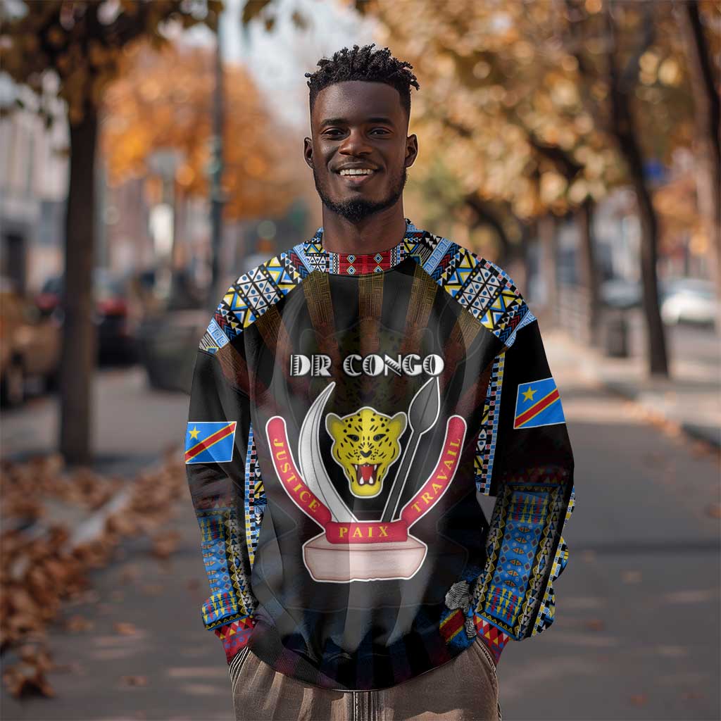 Personalized DR Congo Roots Sweatshirt African Pride in Fingerprint and Tribal Colors