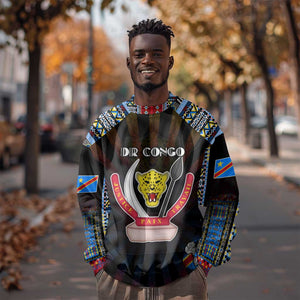 Personalized DR Congo Roots Sweatshirt African Pride in Fingerprint and Tribal Colors