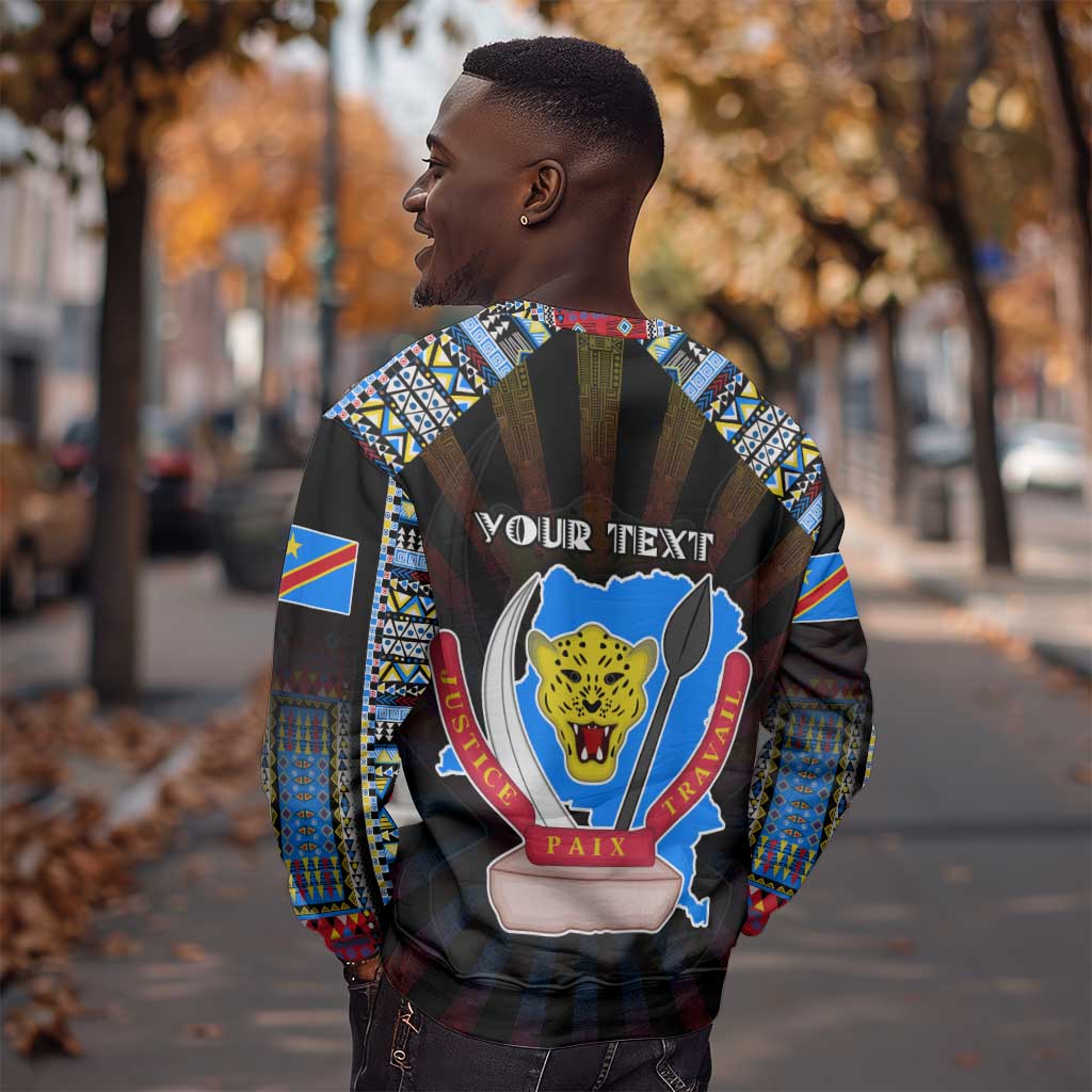 Personalized DR Congo Roots Sweatshirt African Pride in Fingerprint and Tribal Colors
