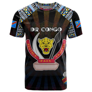 Personalized DR Congo Roots T shirt African Pride in Fingerprint and Tribal Colors