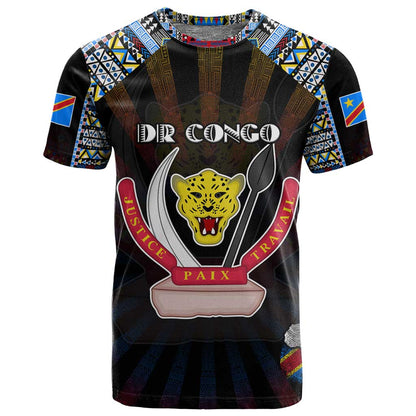 Personalized DR Congo Roots T shirt African Pride in Fingerprint and Tribal Colors