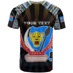 Personalized DR Congo Roots T shirt African Pride in Fingerprint and Tribal Colors