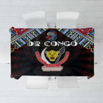 DR Congo Roots Tablecloth African Pride in Fingerprint and Tribal Colors