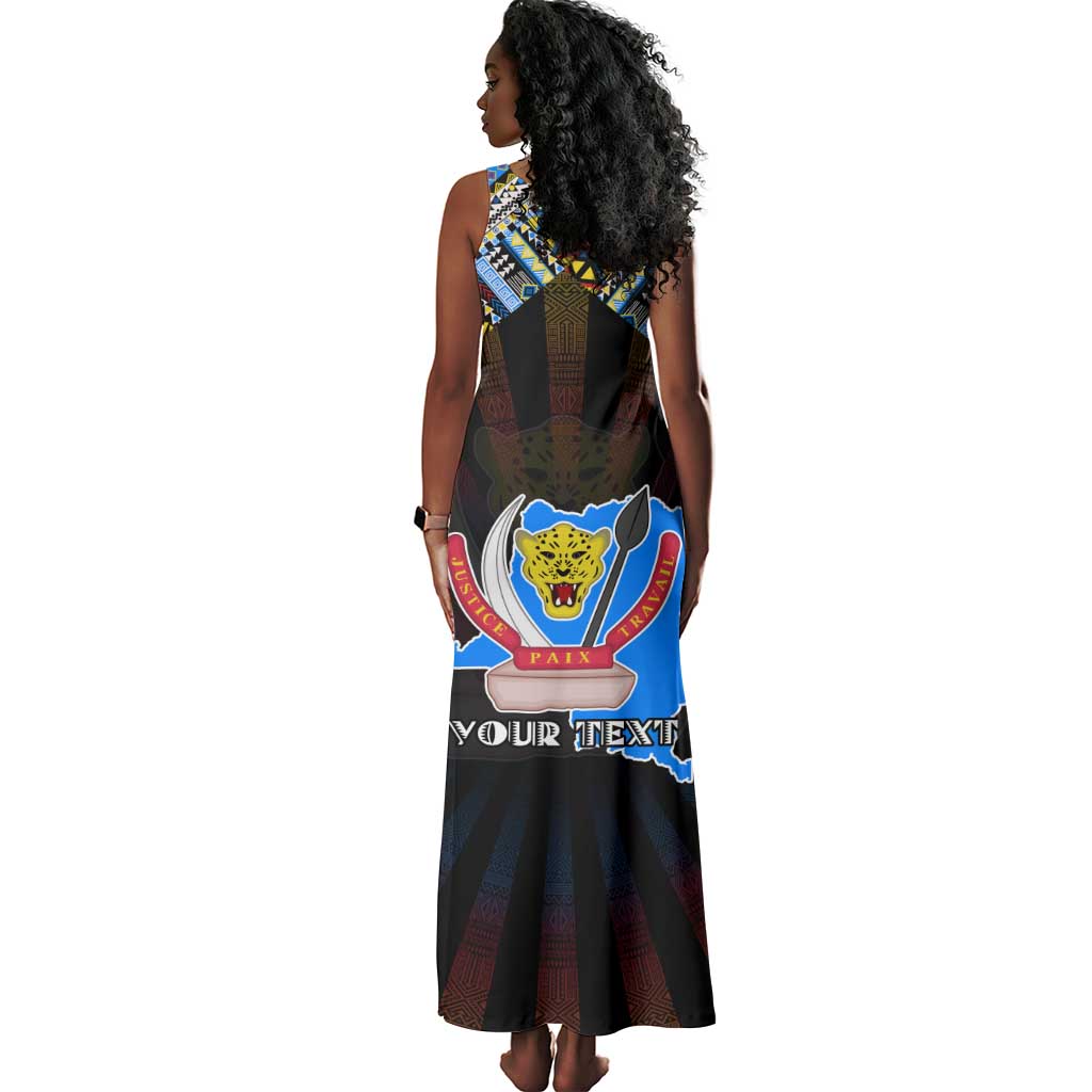 Personalized DR Congo Roots Tank Maxi Dress African Pride in Fingerprint and Tribal Colors
