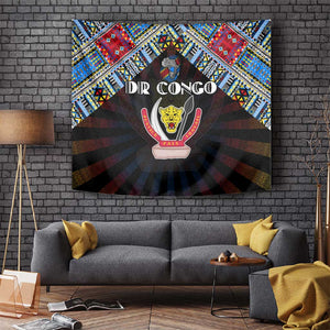 DR Congo Roots Tapestry African Pride in Fingerprint and Tribal Colors