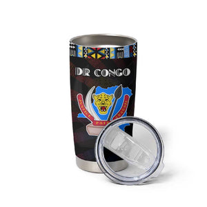 DR Congo Roots Tumbler Cup African Pride in Fingerprint and Tribal Colors