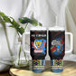 DR Congo Roots Tumbler With Handle African Pride in Fingerprint and Tribal Colors