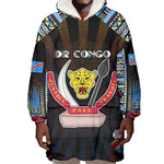 Personalized DR Congo Roots Wearable Blanket Hoodie African Pride in Fingerprint and Tribal Colors
