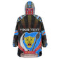 Personalized DR Congo Roots Wearable Blanket Hoodie African Pride in Fingerprint and Tribal Colors