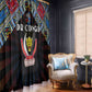 DR Congo Roots Window Curtain African Pride in Fingerprint and Tribal Colors