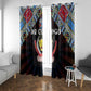 DR Congo Roots Window Curtain African Pride in Fingerprint and Tribal Colors