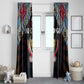 DR Congo Roots Window Curtain African Pride in Fingerprint and Tribal Colors