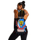 Personalized DR Congo Roots Women Racerback Tank African Pride in Fingerprint and Tribal Colors