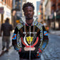 Personalized DR Congo Roots Zip Hoodie African Pride in Fingerprint and Tribal Colors