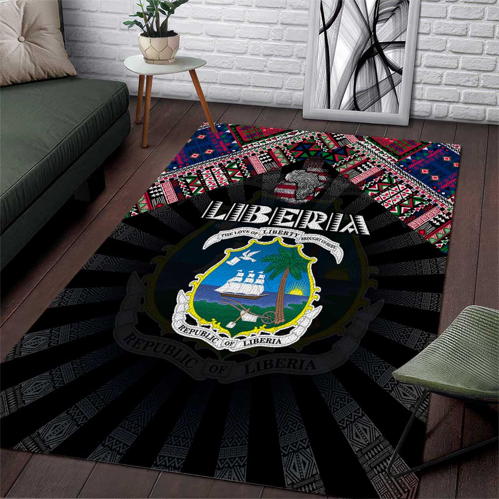 Liberia Roots Area Rug African Pride in Fingerprint and Tribal Colors