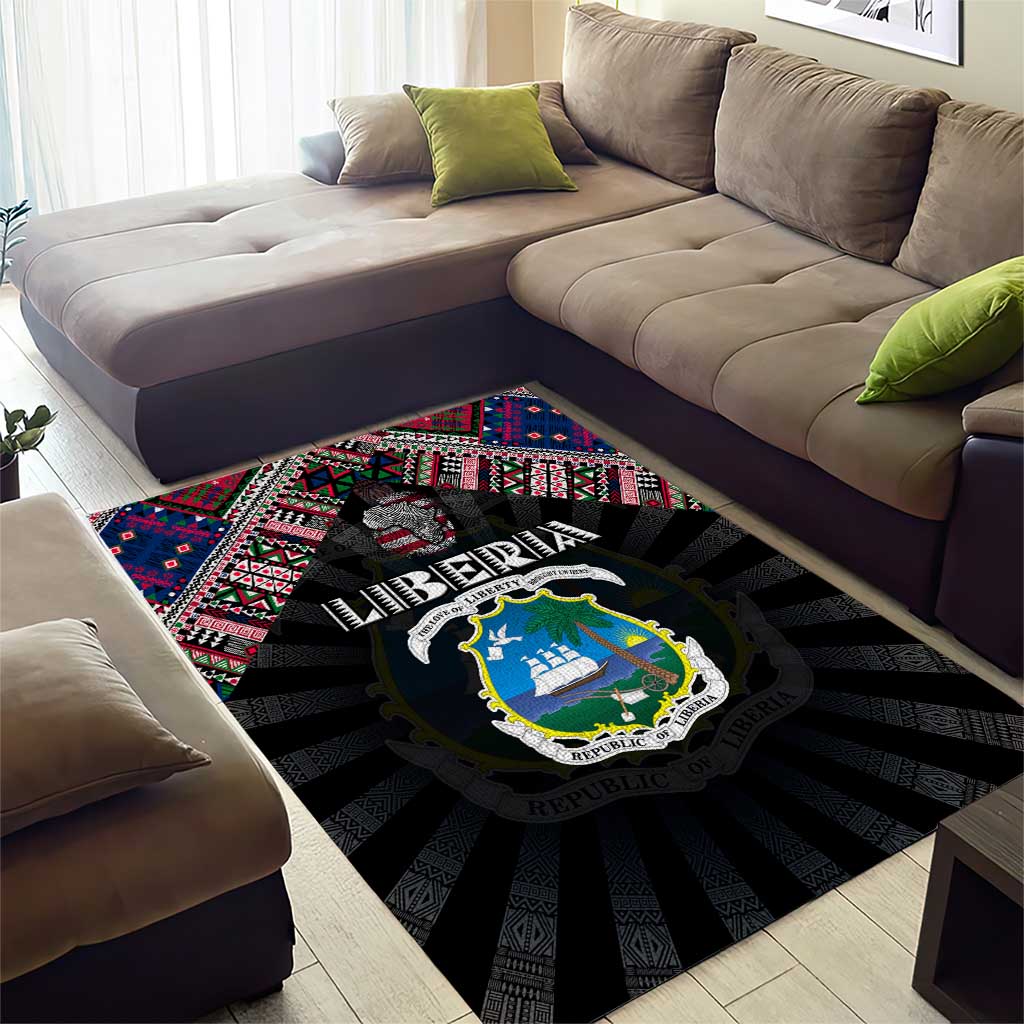 Liberia Roots Area Rug African Pride in Fingerprint and Tribal Colors